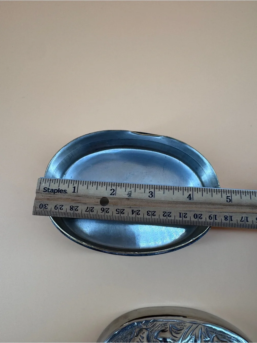 Silverplated Oval Repousse Jewelry Trinket Box